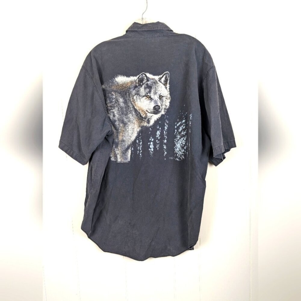 Vintage Black Casual Short Sleeve Shirt